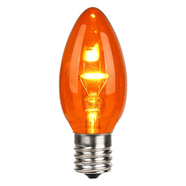 C9 LED Orange Glass Transp Bulb 25/Box