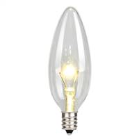 G32 LED WmWht Glass Transp E12 Bulb 25Bx