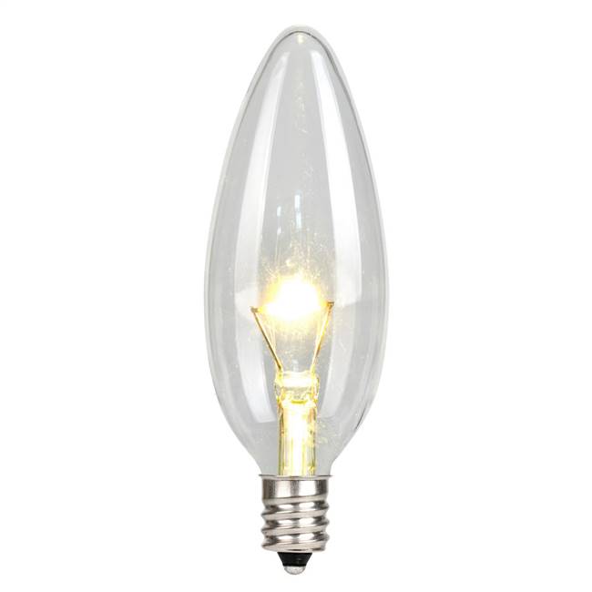 G32 LED WmWht Glass Transp E12 Bulb 25Bx