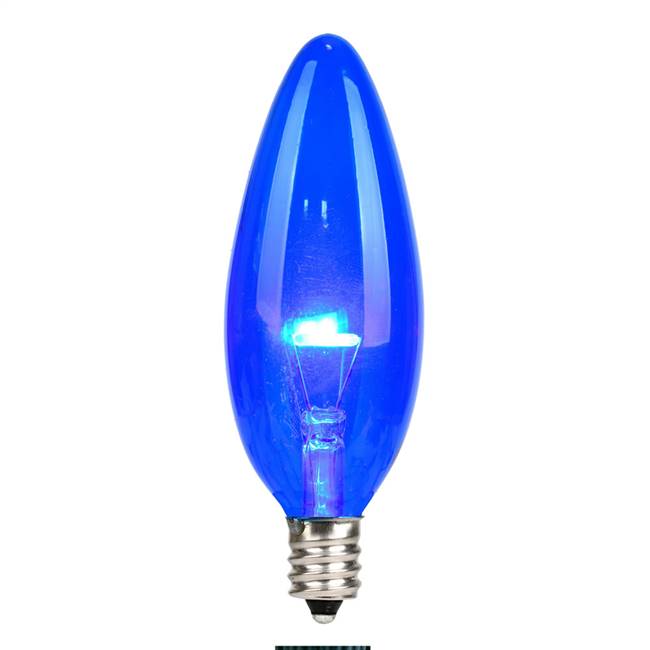 G32 LED Blue Glass Transp E12 Bulb 25Bx