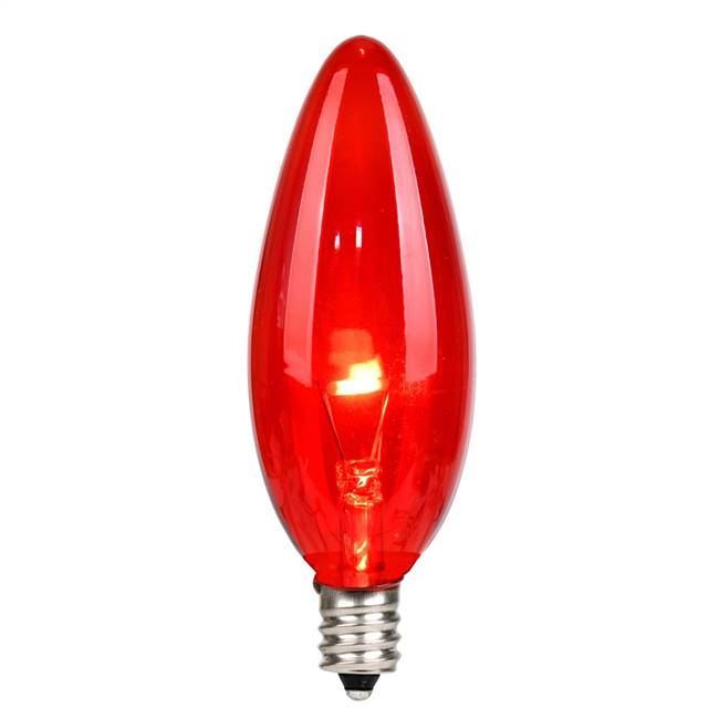 G32 LED Red Glass Transp E12 Bulb 25Bx