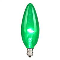 G32 LED Green Glass Transp E12 Bulb 25Bx