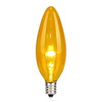 G32 LED Yellow Glass Trans E12 Bulb 25Bx