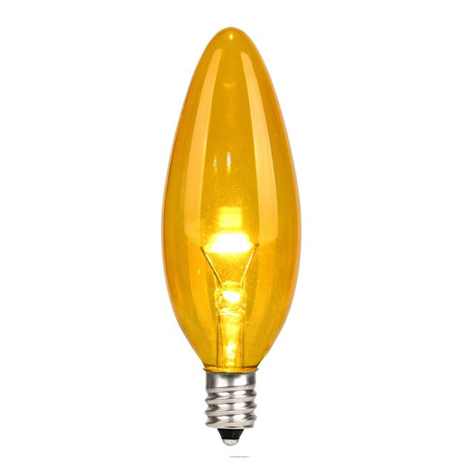 G32 LED Yellow Glass Trans E12 Bulb 25Bx