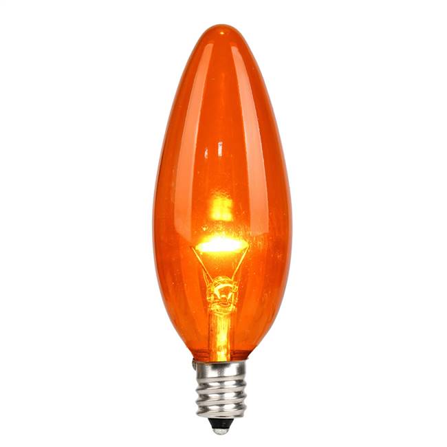 G32 LED Orange Glass Trans E12 Bulb 25Bx