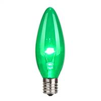 G32 LED Green Glass Transp E17 Bulb 25Bx