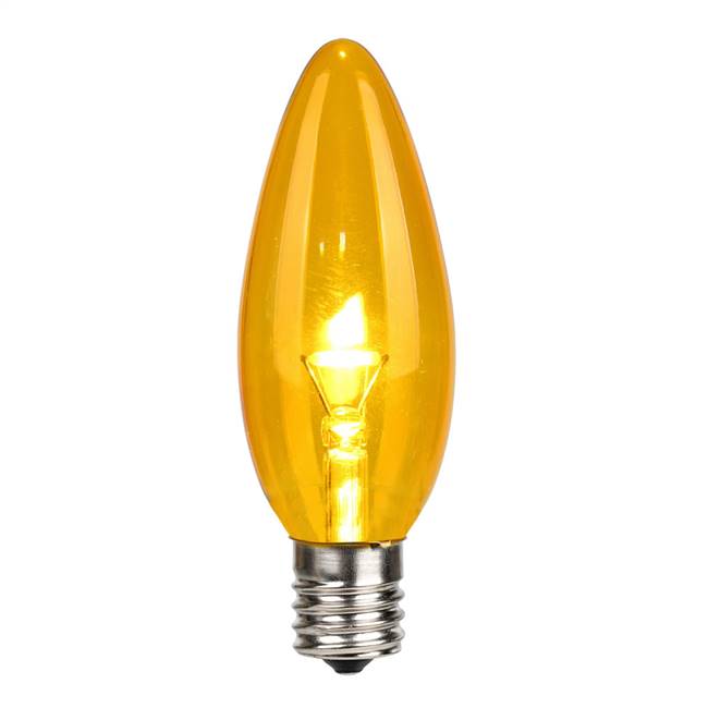 G32 LED Yellow Glass Trans E17 Bulb 25Bx