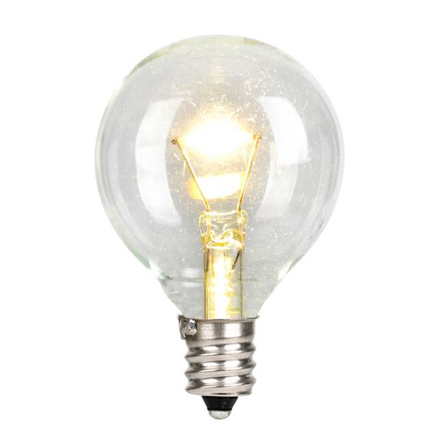 G40 LED WmWht Glass Transp E12 Bulb 25Bx