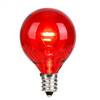 G40 LED Red Glass Transp E12 Bulb 25Bx