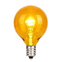 G40 LED Yellow Glass Trans E12 Bulb 25Bx
