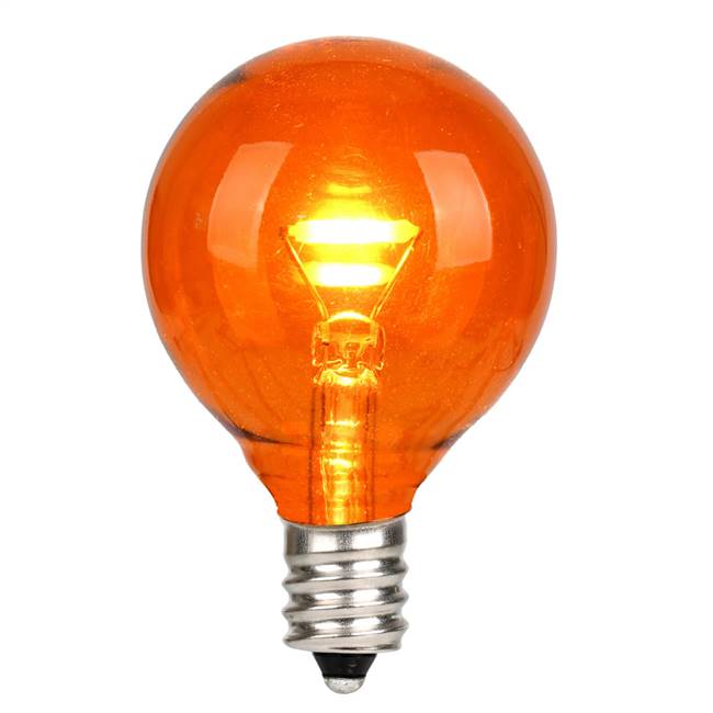 G40 LED Orange Glass Trans E12 Bulb 25Bx