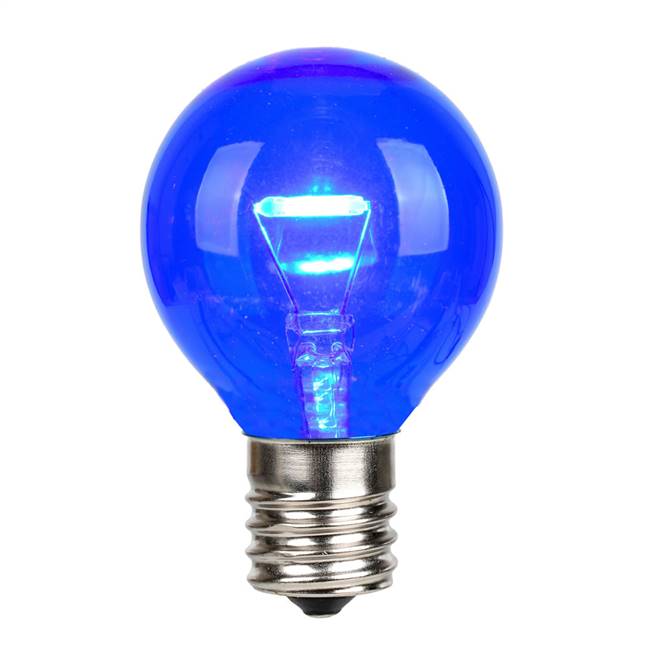 G40 LED Blue Glass Transp E17 Bulb 25Bx