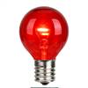 G40 LED Red Glass Transp E17 Bulb 25Bx