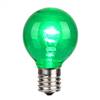 G40 LED Green Glass Transp E17 Bulb 25Bx