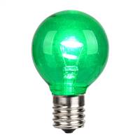 G40 LED Green Glass Transp E17 Bulb 25Bx