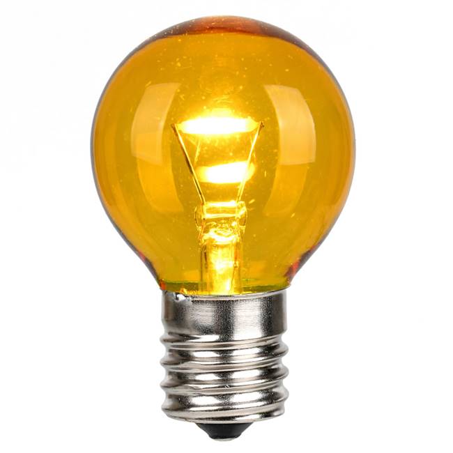 G40 LED Yellow Glass Trans E17 Bulb 25Bx