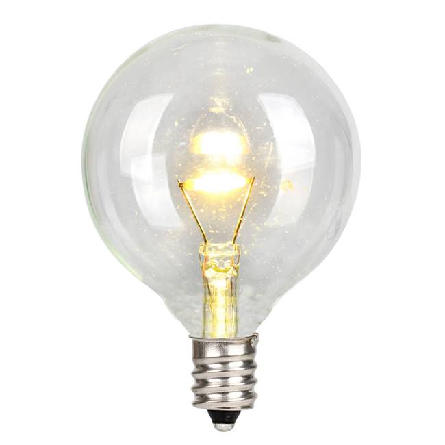 G50 LED WmWht Glass Transp E12 Bulb 25Bx