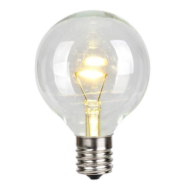 G50 LED WmWht Glass Transp E17 Bulb 25Bx