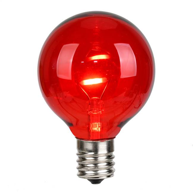 G50 LED Red Glass Transp E17 Bulb 25Bx