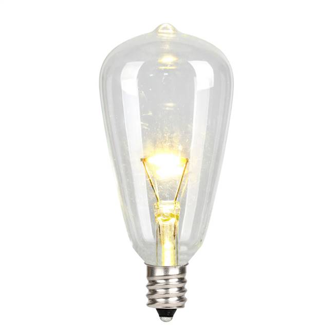 ST38 LED WmWht Glass Trans E12 Bulb 25Bx