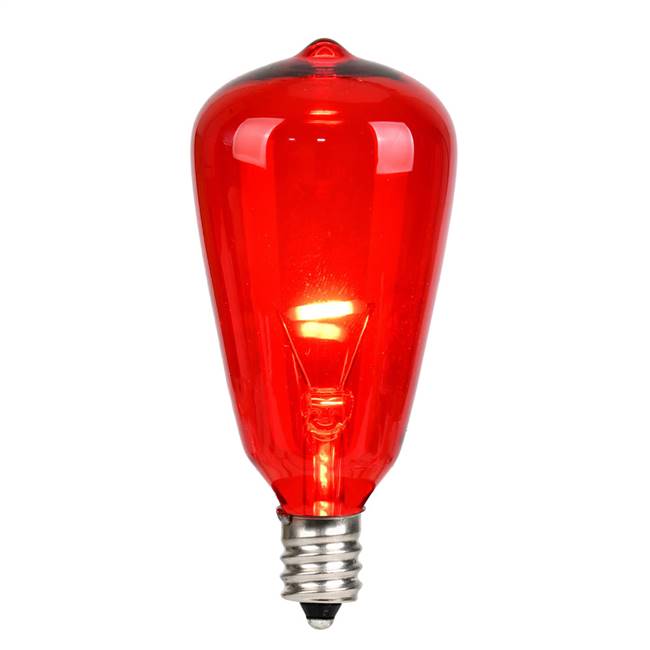 ST38 LED Red Glass Transp E12 Bulb 25Bx