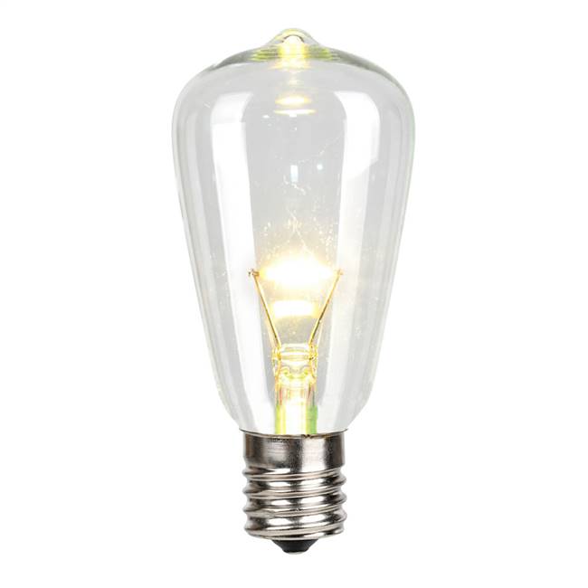ST38 LED WmWht Glass Trans E17 Bulb 25Bx