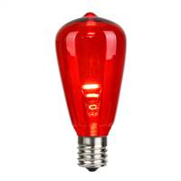 ST38 LED Red Glass Transp E17 Bulb 25Bx