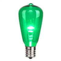 ST38 LED Green Glass Trans E17 Bulb 25Bx