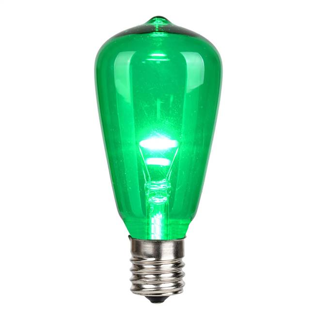 ST38 LED Green Glass Trans E17 Bulb 25Bx