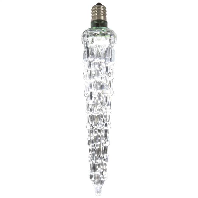 5" LEDCool Wht Falling Icicle Bulb E12