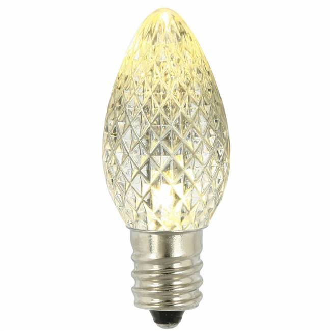 C7 Faceted LED Warm White Twinkle Bulb