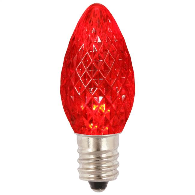 C7 Faceted LED Red Twinkle Bulb