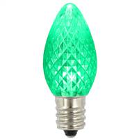 C7 Faceted LED Green Twinkle Bulb