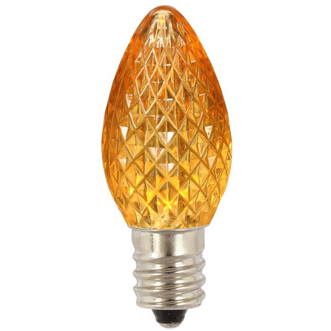 C7 Faceted LED Yellow Twinkle Bulb