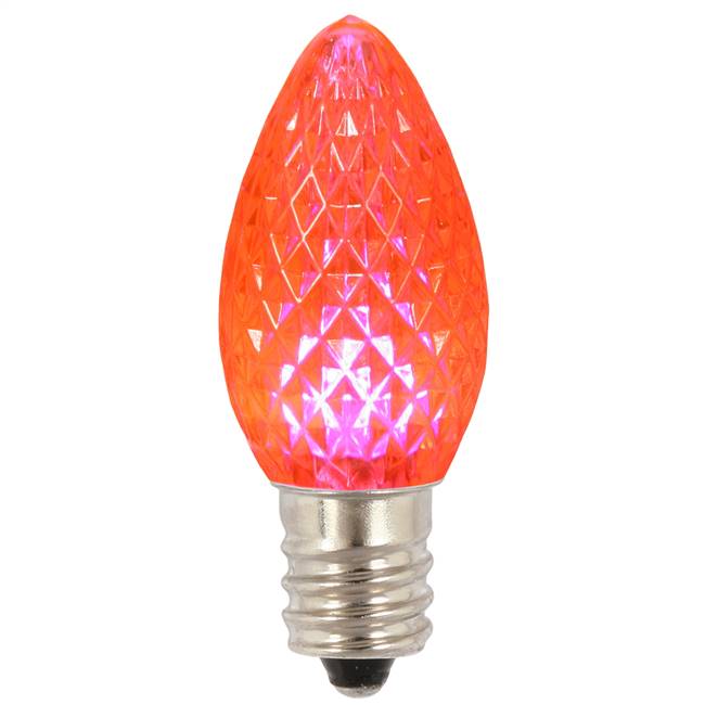C7 Faceted LED Pink Twinkle Bulb