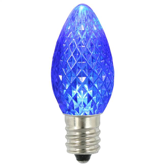 C7 Faceted LED Blue Bulb .96W