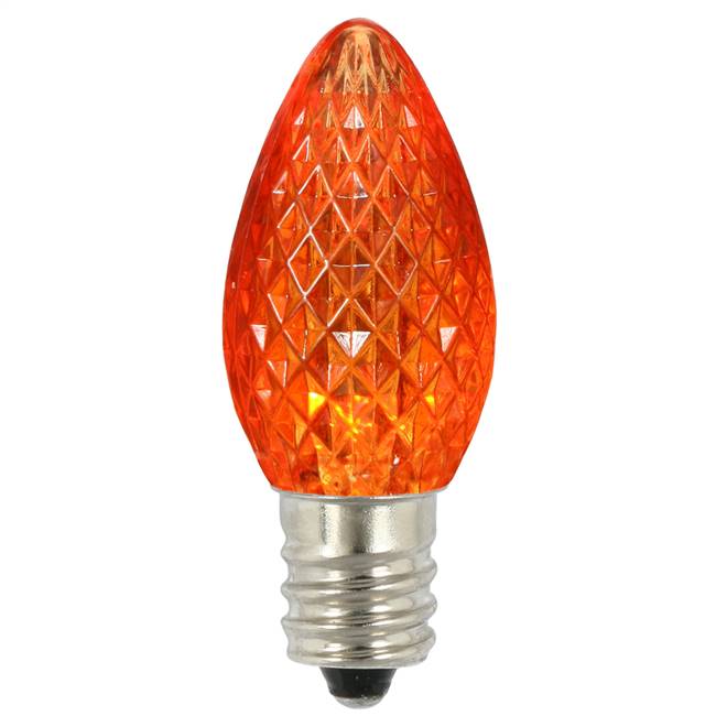 C7 Faceted LED Orange Bulb .96W