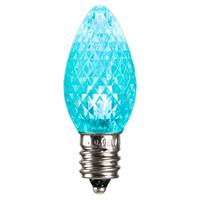 C7 Faceted LED Teal Bulb .96W