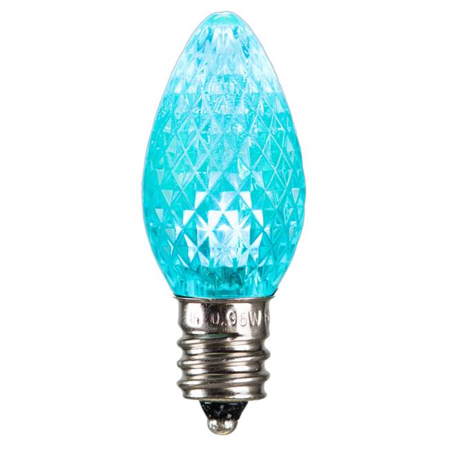 C7 Faceted LED Teal Bulb .96W
