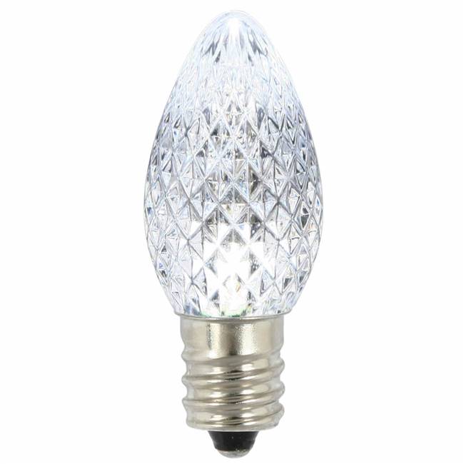 C7 Faceted LED Pure White Bulb .96W