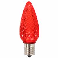 C9 Faceted LED Red Bulb .96W