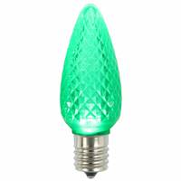 C9 Faceted LED Green Bulb .96W