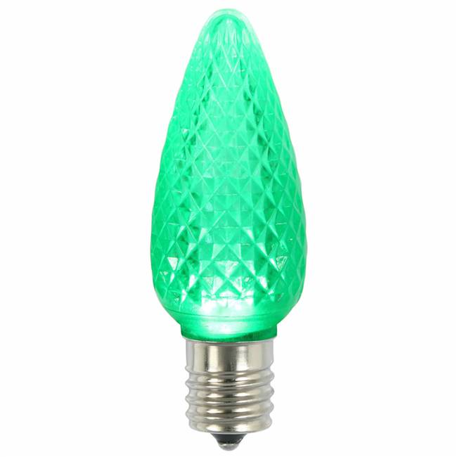 C9 Faceted LED Green Bulb .96W