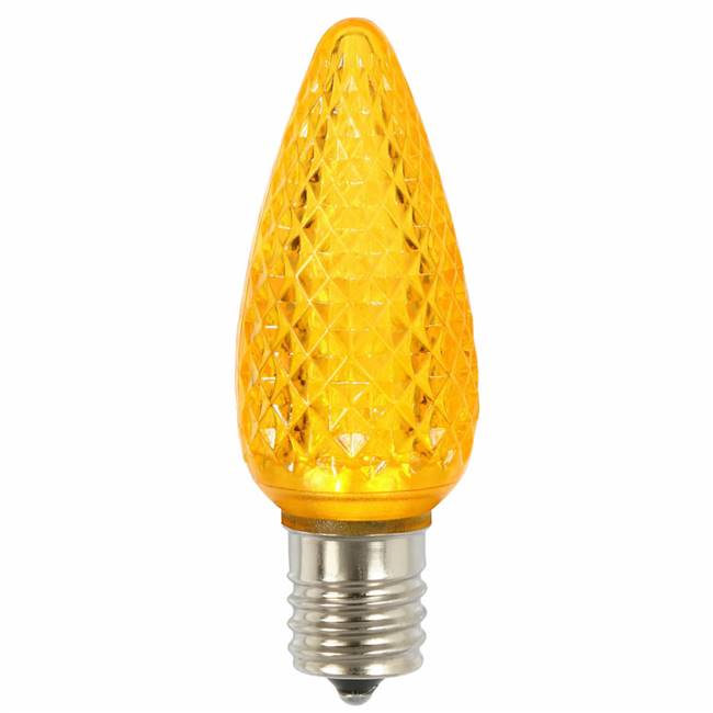 C9 Faceted LED Yellow Bulb .96W