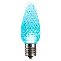 C9 Faceted LED Teal Bulb .96W