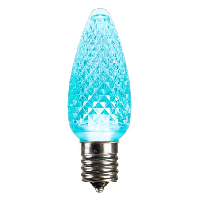 C9 Faceted LED Teal Bulb .96W