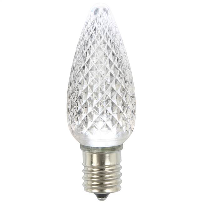 C9 Faceted LED Pure White Bulb .96W