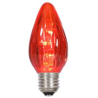F15 Red Plastic LED Flame E26 Bulb 25/Bx