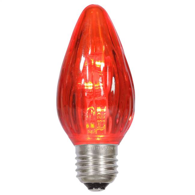 F15 Red Plastic LEDFlame E26 Bulb .96W