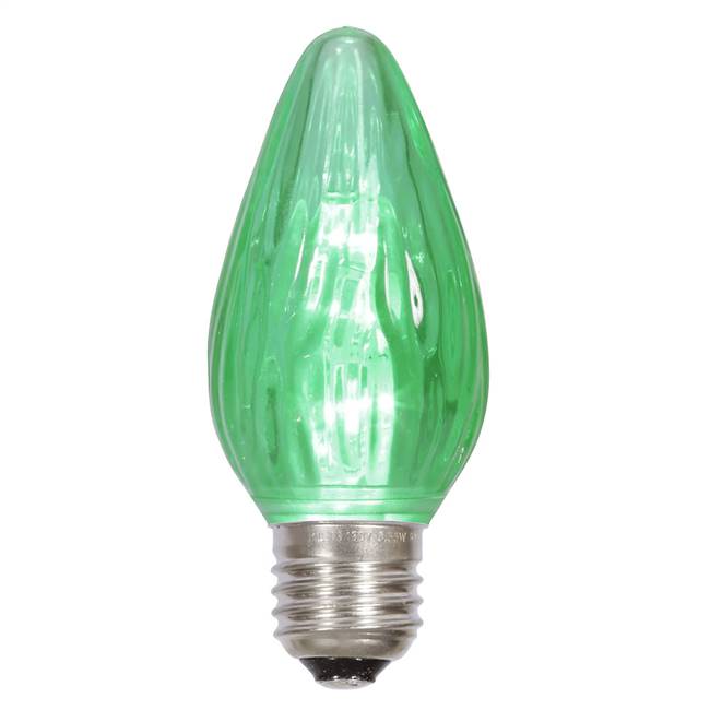 F15 Green Plastic LEDFlame E26 .96W 25/B